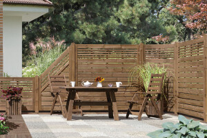 SINA Sichtschutzzaun, braun, 180x180cm, VE: 14, Art.-Nr.: 51151