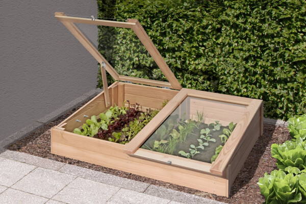 LUISA Frühbeet, Lärche, 119x80x21/30cm, VE: 6, Art.-Nr.: 61063