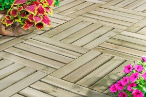 Holzfliese, 5 Latten, grün, 50x50cm, VE: 80, Art.-Nr.: 62006