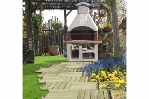 Holzfliese, 5 Latten, grün, 50x50cm, VE: 80, Art.-Nr.: 62006