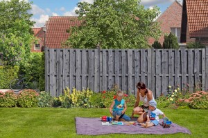 NATURA Bohlen-Zaun, grau, 180x180cm, VE: 21, Art.-Nr.:...