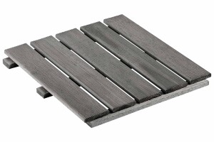 Holzfliese, 5 Latten, grau, 50x50cm, VE: 80, Art.-Nr.: 62008