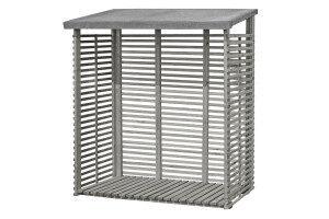 Kaminholzregal FLAMMO S mit Rückwand, grau, 188x69x183cm, VE: 1, Art.-Nr.: 66012