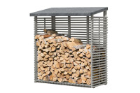 Kaminholzregal FLAMMO S mit Rückwand, grau, 188x69x183cm, VE: 1, Art.-Nr.: 66012