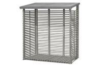 Kaminholzregal FLAMMO S mit Rückwand, grau, 188x69x183cm, VE: 1, Art.-Nr.: 66012