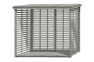 Kaminholzregal FLAMMO XL mit Rückwand, grau, 237x114x203cm, VE: 1, Art.-Nr.: 66014