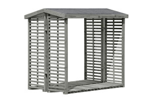 Kaminholzregal FLAMMO L, grau, 208x75x200cm, VE: 4, Art.-Nr.: 66015