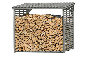 Kaminholzregal FLAMMO XL, grau, 237x114x203cm, VE: 4, Art.-Nr.: 66016