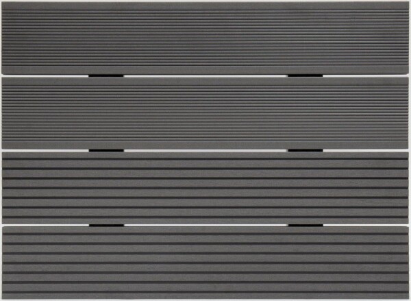 24 x 142 x 2950 mm VIVADECK® Terrassendielen WPC, Ovalhohlkammer-Profil, Kombiprofil mit seitlicher Clip-Nut für VD012 & T3601, Granit (Abrechnung nach Lfm.)
