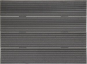 24 x 142 x 2950 mm VIVADECK® Terrassendielen WPC, Ovalhohlkammer-Profil, Kombiprofil m. Clip-Nut, Granit (Abrechnung nach Lfm.)