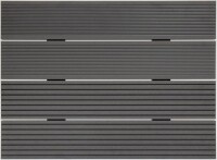 24 x 142 x 2950 mm VIVADECK® Terrassendielen WPC, Ovalhohlkammer-Profil, Kombiprofil m. Clip-Nut, Granit (Abrechnung nach Lfm.)