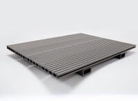 24 x 142 x 4950 mm VIVADECK® Terrassendielen WPC, Ovalhohlkammer-Profil, Kombiprofil mit seitlicher Clip-Nut für VD012 & T3601, Granit (Abrechnung nach Lfm.)