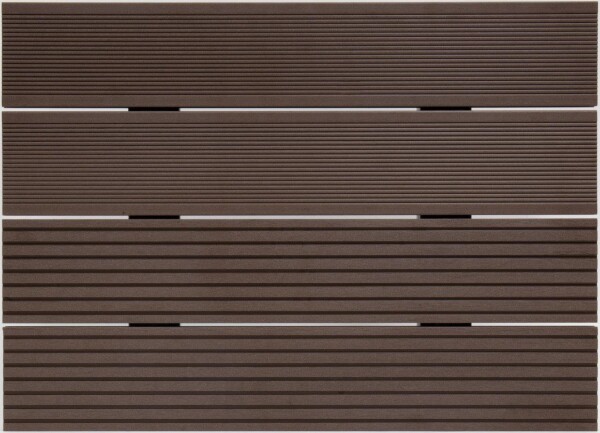 24 x 142 x 3950 mm VIVADECK® Terrassendielen WPC, Ovalhohlkammer-Profil, Kombiprofil m. Clip-Nut, Bongossi (Abrechnung nach Lfm.)