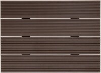 24 x 142 x 3950 mm VIVADECK® Terrassendielen WPC, Ovalhohlkammer-Profil, Kombiprofil mit seitlicher Clip-Nut für VD012 & T3601, Bongossi (Abrechnung nach Lfm.)