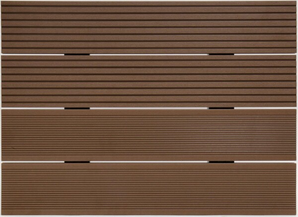 24 x 142 x 3950 mm VIVADECK® Terrassendielen WPC, Ovalhohlkammer-Profil, Kombiprofil m. Clip-Nut, Mahagoni (Abrechnung nach Lfm.)