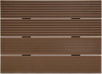 24 x 142 x 3950 mm VIVADECK® Terrassendielen WPC, Ovalhohlkammer-Profil, Kombiprofil mit seitlicher Clip-Nut für VD012 & T3601, Mahagoni (Abrechnung nach Lfm.)