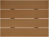 24 x 142 x 2950 mm VIVADECK® Terrassendielen WPC, Ovalhohlkammer-Profil, Kombiprofil m. Clip-Nut, Bangkirai (Abrechnung nach Lfm.)