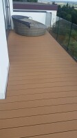 24 x 142 x 4950 mm VIVADECK® Terrassendielen WPC, Ovalhohlkammer-Profil, Kombiprofil mit seitlicher Clip-Nut für VD012 & T3601, Bangkira (Abrechnung nach Lfm.)
