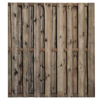 180 x 180 cm (BXH) Langeoog KDI-braun Schwartenzaun, Bretter: 16 mm x ca. 11 - 16 cm, Querriegel: ca. 30 x 60 mm  (VE: 19 St.)