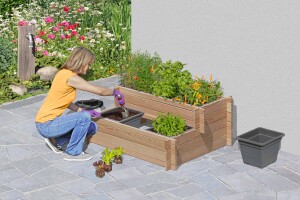 COMBO 2x3 Pflanztreppe, Lärche, 110x80x45cm, VE: 8, Art.-Nr.: 61057