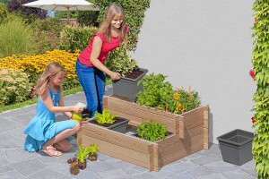 COMBO 2x3 Pflanztreppe, Lärche, 110x80x45cm, VE: 8, Art.-Nr.: 61057