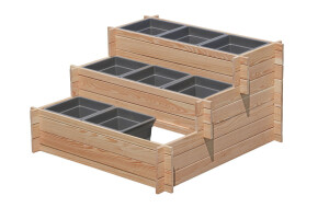 COMBO 3x3 Pflanztreppe, Lärche, 110x114x63cm, VE: 8, Art.-Nr.: 61058