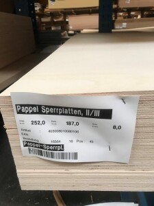 3 mm x 187 x 252 cm Pappel Sperrholzplatten, II/III,...