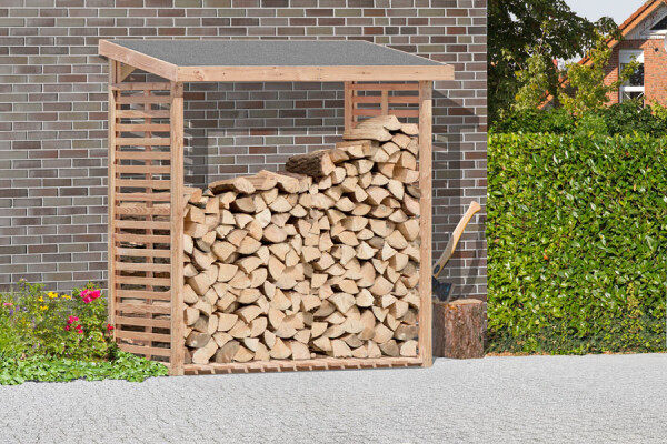 Kaminholzregal KAMO L, Lärche, 200x75x200, VE: 4, Art.-Nr.: 66017