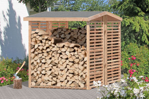 Kaminholzregal KAMO L, Lärche, 200x75x200, VE: 4, Art.-Nr.: 66017