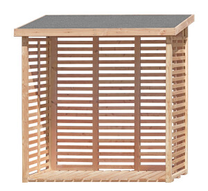 Kaminholzregal KAMO L mit Rückwand, Lärche,...