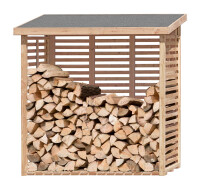 Kaminholzregal KAMO L mit Rückwand, Lärche, 200x75x200, VE: 1, Art.-Nr.: 66018