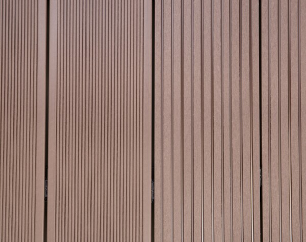 24 x 203 x 3950 mm VIVADECK® Terrassendielen WPC Magnum, Ovalhohlkammer-Profil, Kombiprofil mit seitlicher Clip-Nut für VD012 & T3601, Bongossi (Abrechnung nach Lfm.)