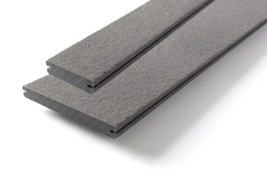 20 x 84,5 x 3150 mm Cedral Terrassendielen Abschlußprofil aus Faserzement Farbe: Sanftes Grau mit eins. Clip-Nut, eins. Geschlossen, Brandklasse A2 (Abrechnung nach Lfm.)