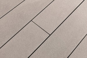 20 x 175 x 3150 mm Cedral Terrassendielen Abschlußprofil aus Faserzement Farbe: Weicher Sand mit mit eins. Clip-Nut, eins. Geschlossen, Brandklasse A2 (Abrechnung nach Lfm.)