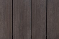 24 x 142 x 3950 mm VIVADECK® Terrassendielen BPC CoEx, Ovalhohlkammer-Profil, Oberfläche: feingerillt & glattgebürstet Clip-Nut, Erdbraun (Abrechnung nach Lfm.)
