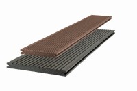 21 x 145 mm Megawood Classic Lavabraun Barfußdiele, Oberfläche: fein und grob geriffelt, Längen: 360-420-480-540-600 cm (Shop / Abrechnung: Stück = Lfm.)