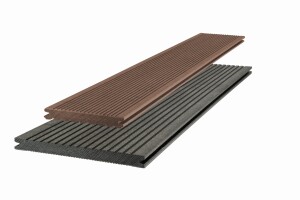 21 x 242 mm Megawood Classic Jumbo Nussbraun Barfußdiele, Oberfläche: fein und grob geriffelt, Längen: 420-480-600 cm (Shop / Abrechnung: Stück = Lfm.)