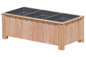 CLEO 3er Pflanzkasten, Lärche, 101x38x30cm, VE: 6, Art.-Nr.: 60923