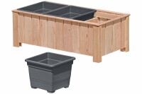 CLEO 3er Pflanzkasten, Lärche, 101x38x30cm, VE: 6, Art.-Nr.: 60923