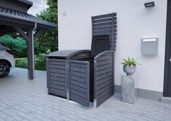 Müllbox "Duo" GranitMülltonnenbox für zwei 240 ltr. Tonnen, Gewicht: 25 kg, Art.-Nr.: 83001324 / JO