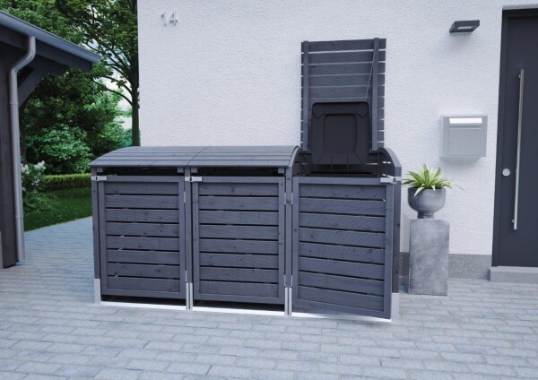 Müllbox "Trio" GranitMülltonnenbox für drei 240 ltr. Tonnen, Gewicht: 120 kg, Art.-Nr.: 83002324 / JO