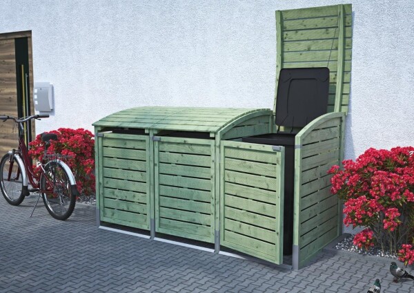 Müllbox "Trio" KDIMülltonnenbox für drei 240 ltr. Tonnen , Gewicht: 30 kg, Art.-Nr.: 84060210 / JO