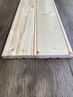 12,5 x 96 mm nord. Fichte Stabprofil / Sachsenprofil (z.B. Lambris / Lamperie), u/s hobelfallend nachsortiert, Deckbreite: 88 mm, (Abnahme volle Bunde: 10 St.)