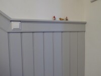 19 x 121 mm nord. Fichte Stabprofil / Sachsenprofil (z.B. Lambris / Lamperie), sf hobelfallend I-IV, Deckbreite: 113 mm, (Abnahme volle Bunde: 5 St.)