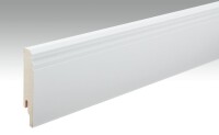 18 x 60 x 2380 mm Meister Fußleiste Folienummantelt 10 MK, MDF-Kern, Hamburger Profil weiß überstreichbar (Metallclip MK)