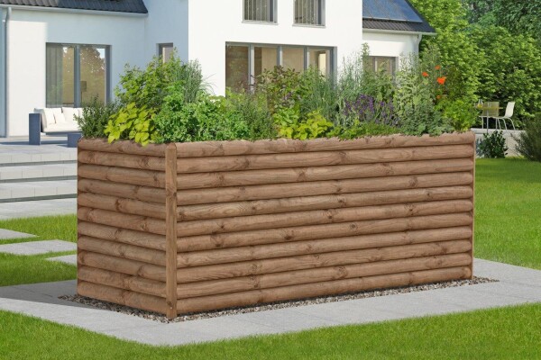 FINJA XL Halbpalisadenhochbeet, braun, 187x87x77cm, VE: 1, Art.-Nr.: 61085