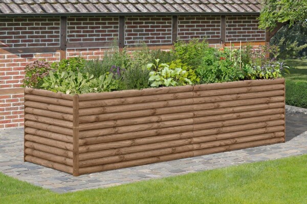 FINJA XXL Halbpalisadenhochbeet, braun, 247x87x77cm, VE: 1, Art.-Nr.: 61086