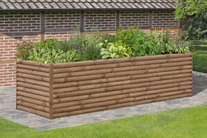 FINJA XXL Halbpalisadenhochbeet, braun, 247x87x77cm, VE:...