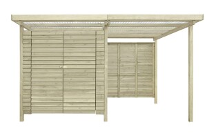 Gerätehaus Stockholm, 408x244x225cm, VE: 1, Art.-Nr.: 65022 (Ab Lager Lübbecke / Verfügbarkeit auf Anfrage)