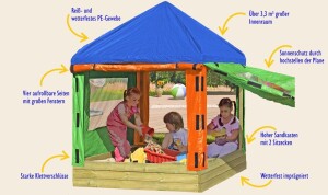 TOBI Kinderpavillon, 152x152x180cm, VE: 4, Art.-Nr.: 67034 (Ab Lager Lübbecke / Erst wieder Verfügbarkeit ab 2026)